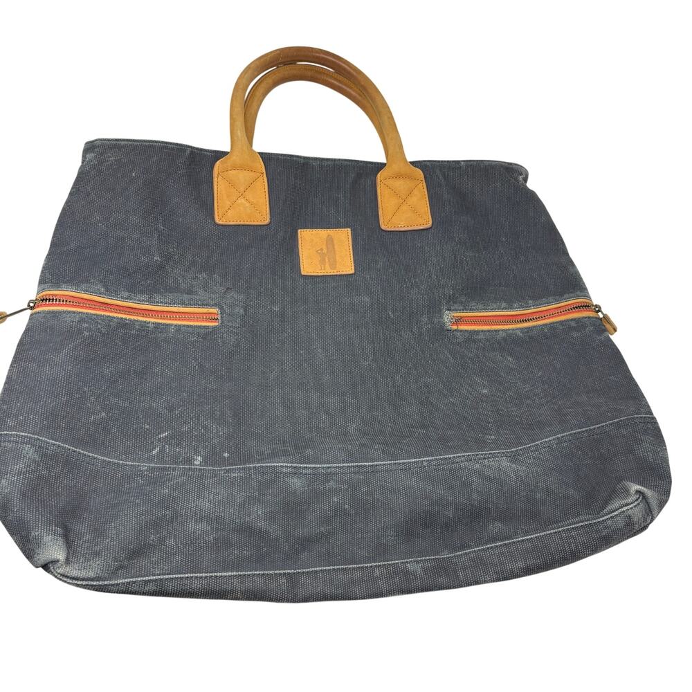 Johnnie-O Canvas Tote Bag Blue Casual Travel Beach